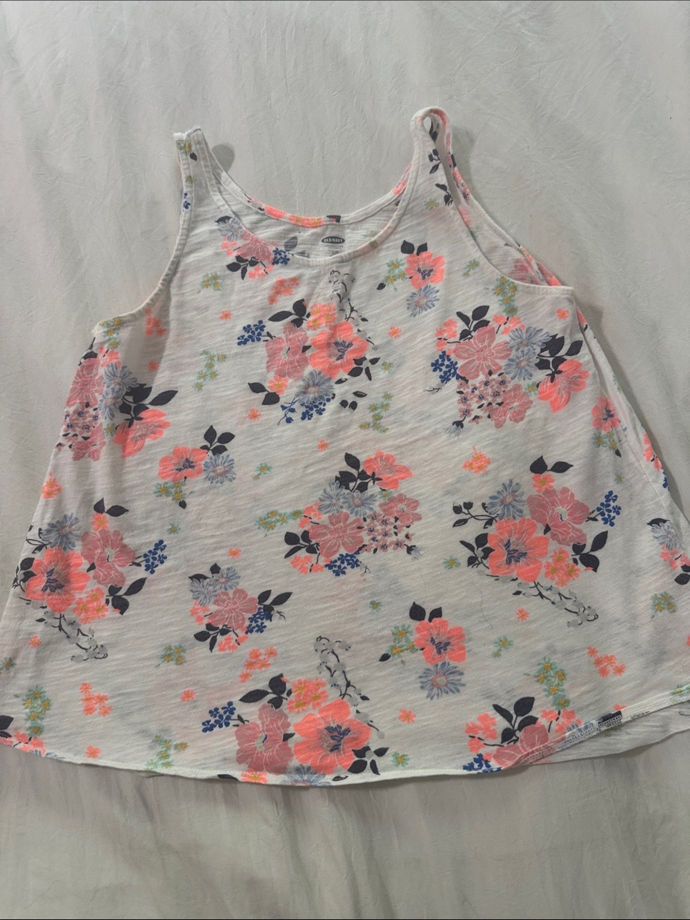 Girls Floral Tank Top - Pink Floral Print